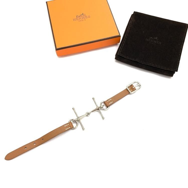 独特な HERMES エルメス シルバー金具 ゴールド MORS ブレスレット ブレスレット、バングル