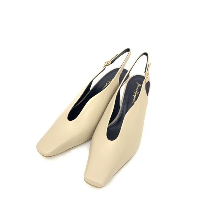 Kurogouchi ޥ᥯ Curved Line Sling Back Heels 󥰥Хåѥץ 22.5cm MM23PS-AC301