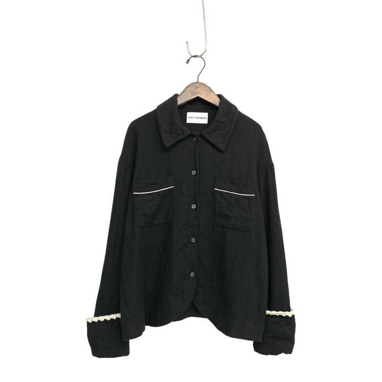 YUKI SHIMANE 業ޥ Clam stitch Linen Wool Shirt ɽե ͥ󥦡륷 ֥饦 ֥å