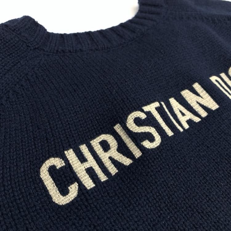 Christian Dior ディオール クルーネック カシミヤ バックロゴ Christian Dior ディオール クルーネック カシミヤ バックロゴ