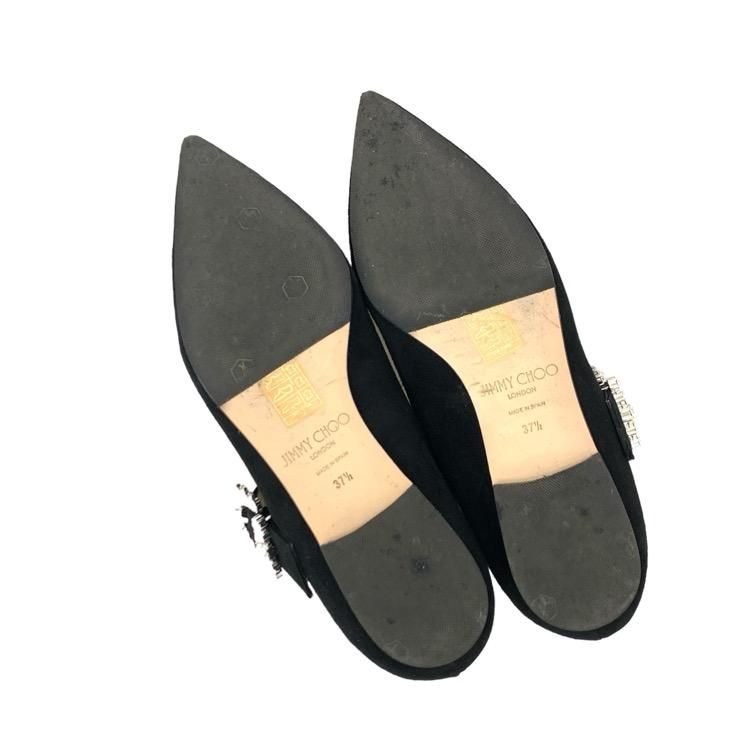 JIMMY CHOO ジミーチュウROMY FLAT スエード ブラック 38 JIMMY CHOO ジミーチュウ CHERI FLAT ポインテッドトゥ フラット