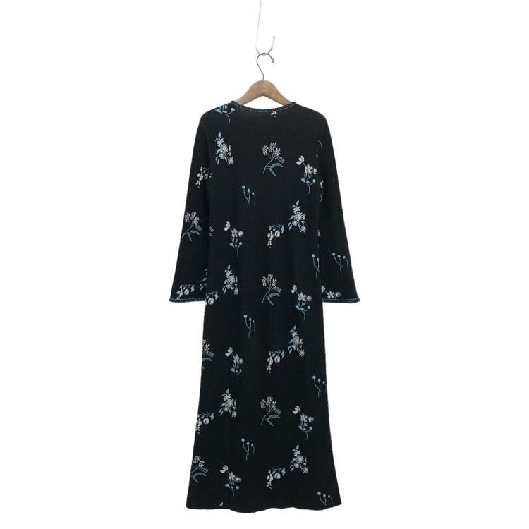 Mame Kurogouchi マメ クロゴウチ ワンピース 黒 0359524N0026 Mame Kurogouchi マメクロゴウチ Floral Jacquard Knitted Dress