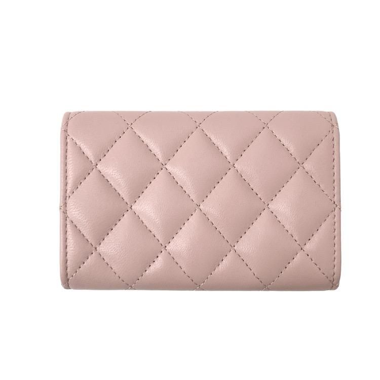 【パール×ピンク♡】CHANEL カードケース CHANEL シャネル フラップカードケース ラムスキン パールCC 内