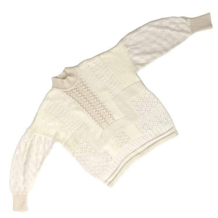 Mixed Cable Knit Pullover - white | Mame Kurogouchi CLARK