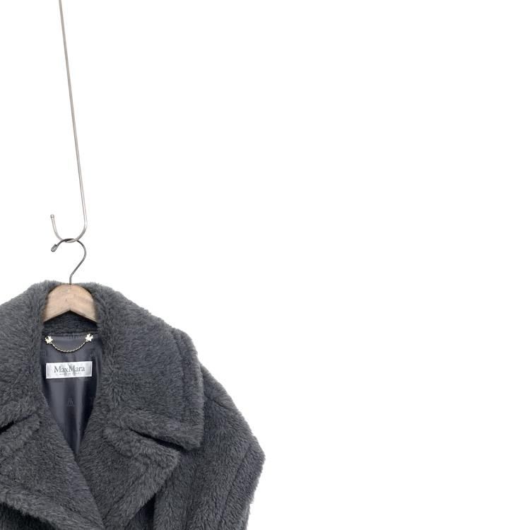 MaxMara マックスマーラ ABAVO テディベアケープ コート グレー