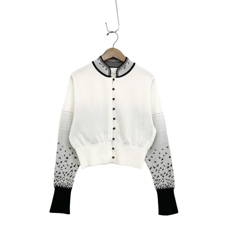 Mame Kurogouchi ޥ᥯ Crane Pattern Jacquard Knitted Cardigan ðĺǥ MM23PS-KN726