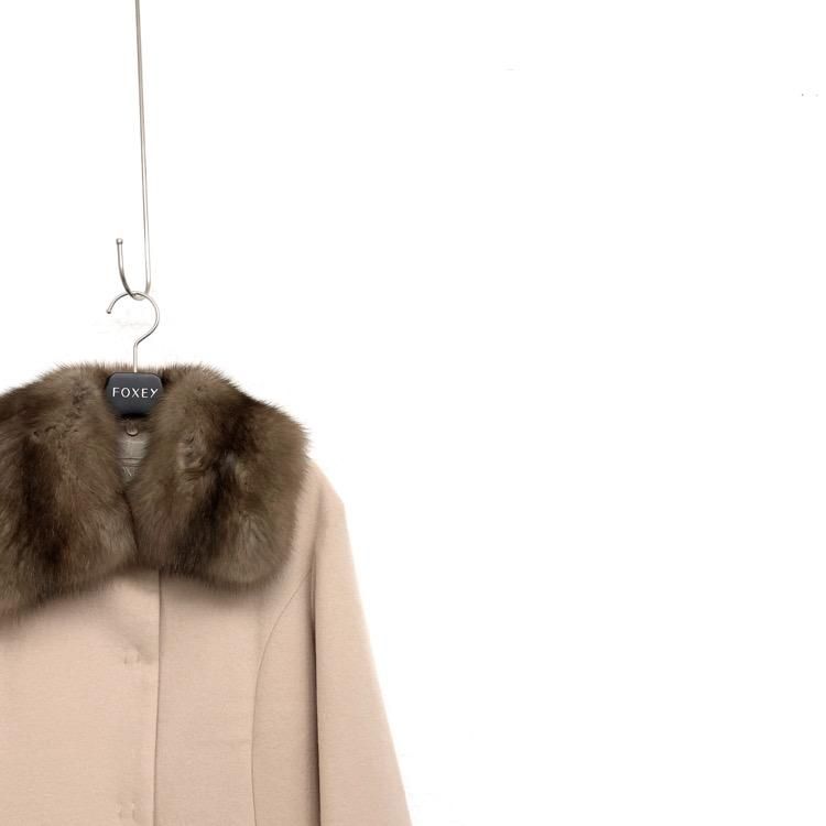 FOXEY フォクシー カシミヤ コート ジャッキー セーブルファー襟 FOXEY フォクシー カシミヤ コート ジャッキー セーブルファー襟