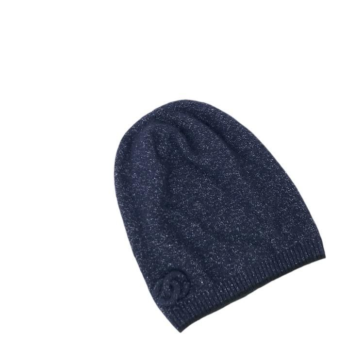 CHANEL シャネル ニットキャップ カシミヤシルク 帽子 CC ラメ糸 CHANEL シャネル ニットキャップ カシミヤシルク 帽子 CC ラメ糸