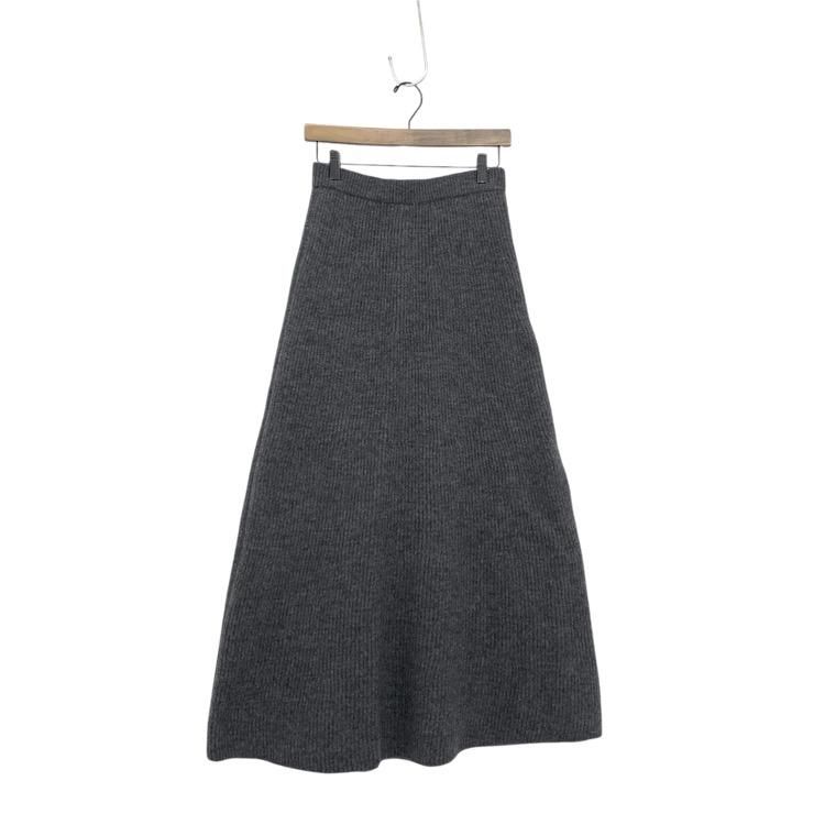 AURALEE ꡼ MILLED FRENCH MERINO RIB KNIT FLARE SKIRT ֥˥åȥ 졼 1 A23AS06MR