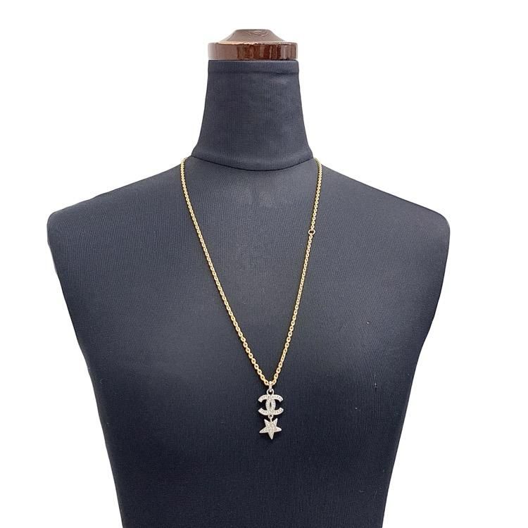 【CHANEL】シャネル ネックレス 星モチーフ×CCロゴ スター CHANEL シャネル スターモチーフ ネックレス ラインストーン CC