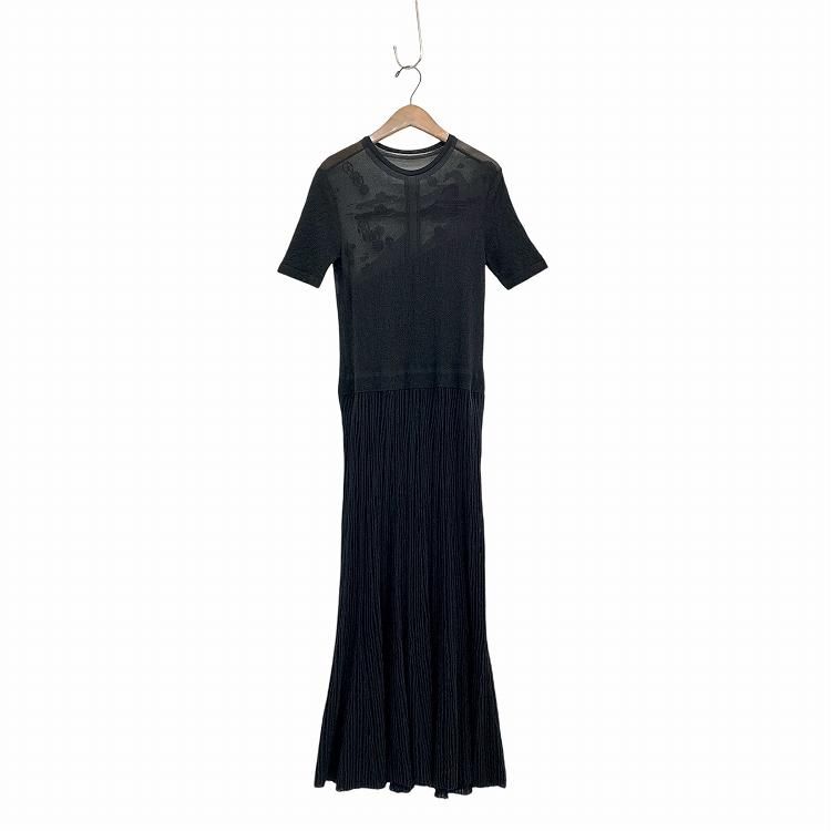 Mame Kurogouchi ޥ᥯ Landscape Graphic Sheer Knitted Dress Τԡ 3 MM24SS-KN008