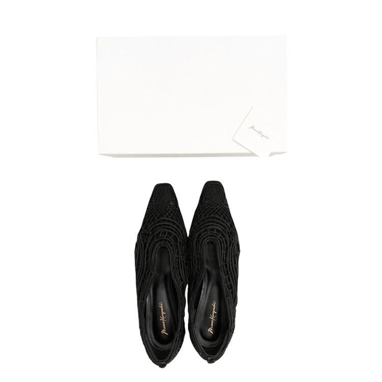 Mame Kurogouchi ޥ᥯ Cord Embroidery Egg Heel Pumps ɻɽѥץ 24.5cm MM23SS-AC305