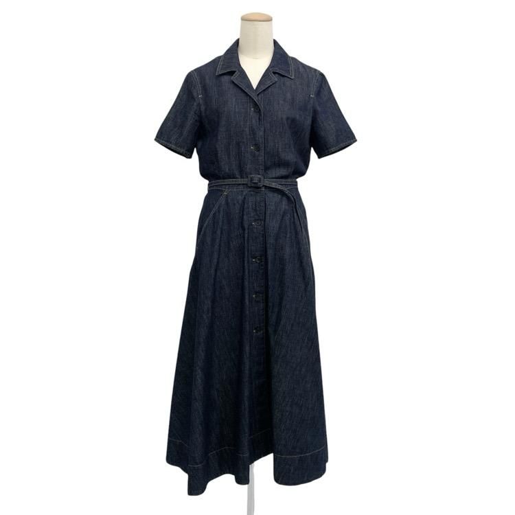 【直営店セール!エレガント】DIOR (ディオール)デニムドレス DIOR ディオール ショートスリーブ デニムミディドレス BEE刺繍