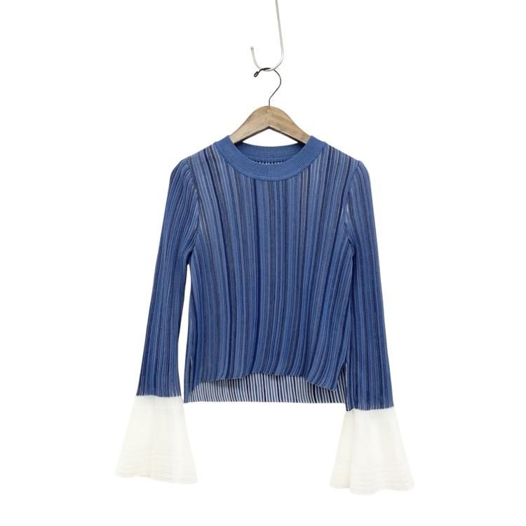 Mame Kurogouchi ޥ᥯ Ribbed Knit Top With Laced Cuff 졼ե֥˥å 1 MM21PS-KN725