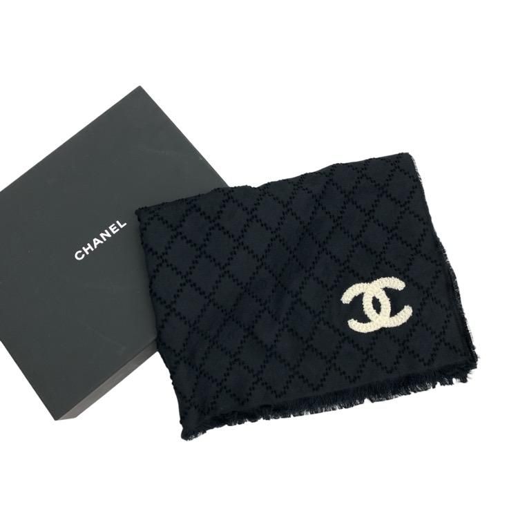 上品エレガント♪【CHANEL】ストール マトラッセCCマーク柄 CHANEL シャネル マトラッセ柄 CCココマーク シルクカシミヤ