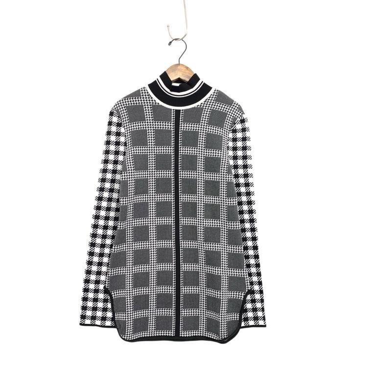 Mame Kurogouchi ޥ᥯ Multi Plaid Geometric Knit Top Ļ˥åȥȥåץ 2 MM23PS-KN717