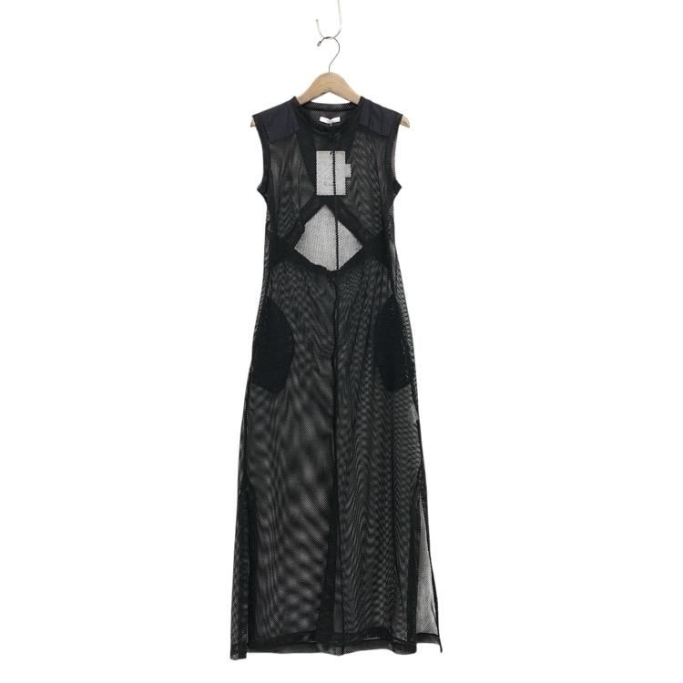 IHNN  SHOULDER PATCH MESH DRESS åɥ쥹 ԡ ֥å F ID24S-OP05