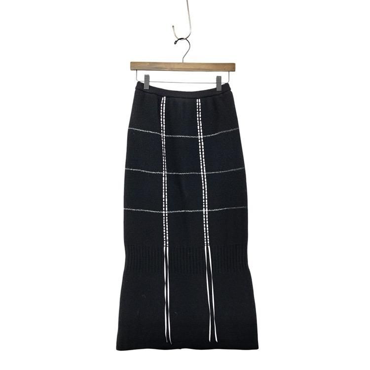 YUKI SHIMANE 業ޥ Hand stitched Slit Knit skirt ƥååȥ˥åȥ YS23AW-KSK