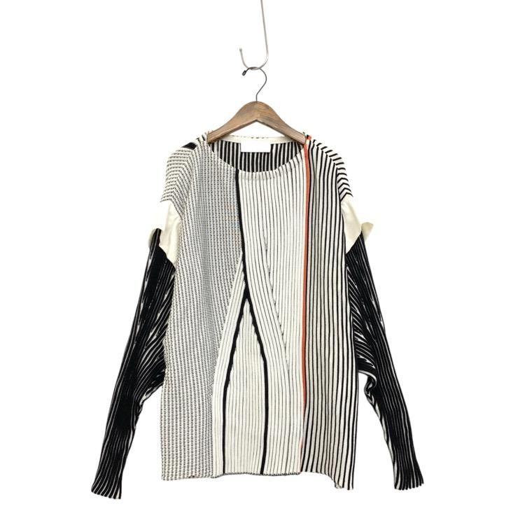 Mame Kurogouchi ޥ᥯ 3D Stripe Knited Pullover ȥ饤ץ˥å  2 MM21FW-KN011