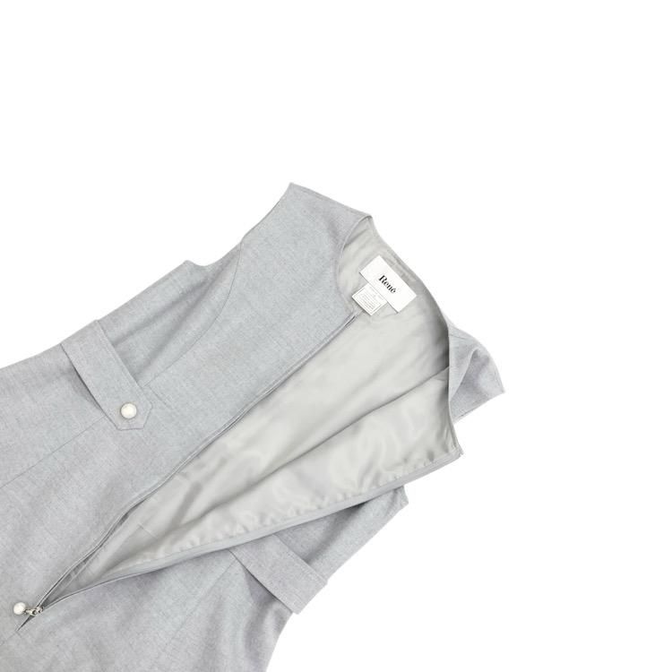 Rene ルネ オータムステッチドレス ワンピース グレー 38 Rene ルネ オータムステッチドレス ワンピース グレー 38