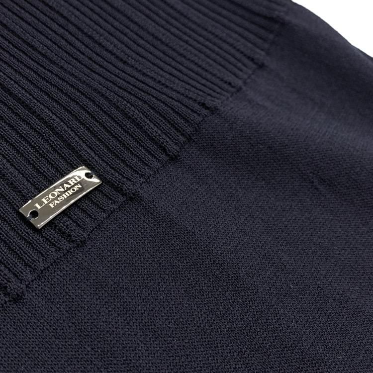 LEONARD レオナール ニットロング カーディガン ネイビー 44