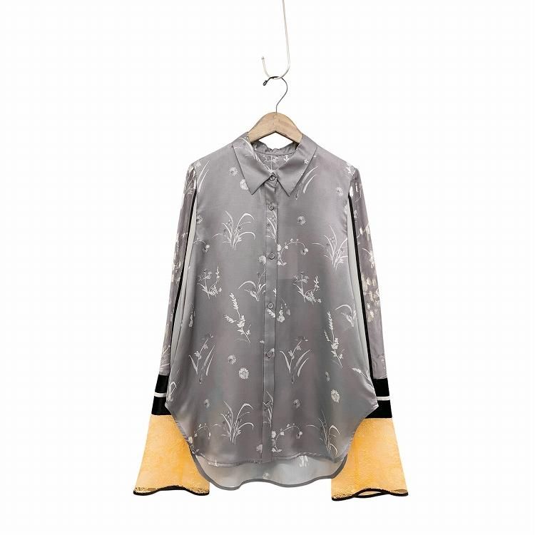 Mame Kurogouchi ޥ᥯ Silk Lame Print Sleeve Shirt 졼ե 졼 1 MM19AW-SH043