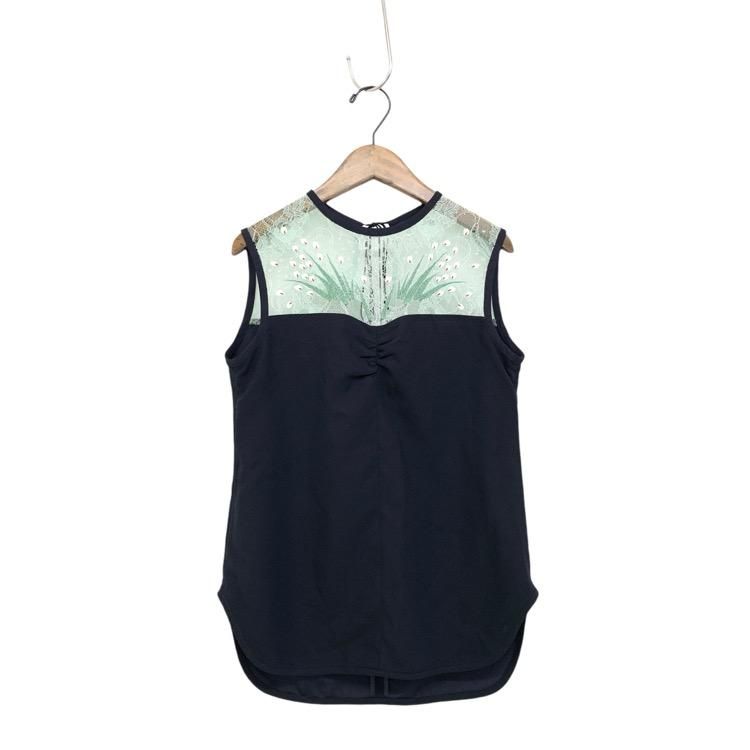 Mame Kurogouchi ޥ᥯ Lace Sleeveless Tops ȥ͡ 졼֥饦 MM18AW-SH507