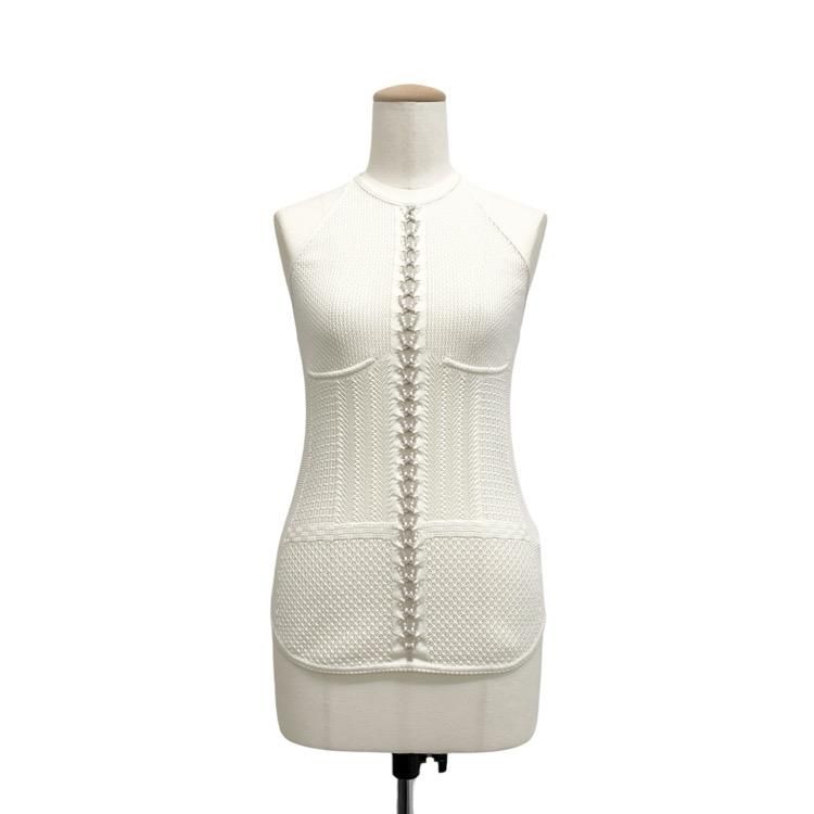 Mame Kurogouchi ޥ᥯ Openwork Lace-up Knitted Top 졼˥åȥߥ 2 MM23SS-KN037