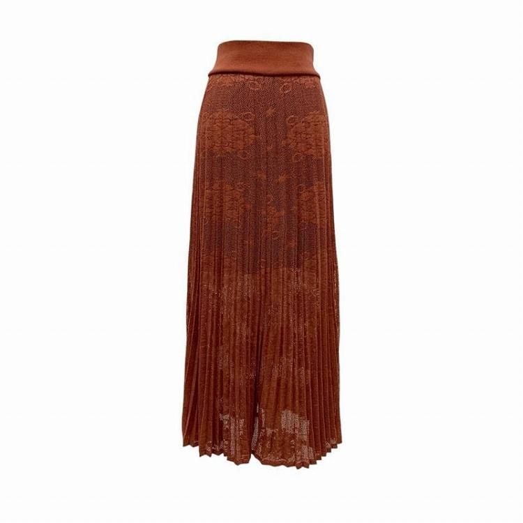 Mame Kurogouchi ޥ᥯ Knit Jacquard Pleats Skirt ˥åȥץ꡼ĥ 1 MM17AW-KN012