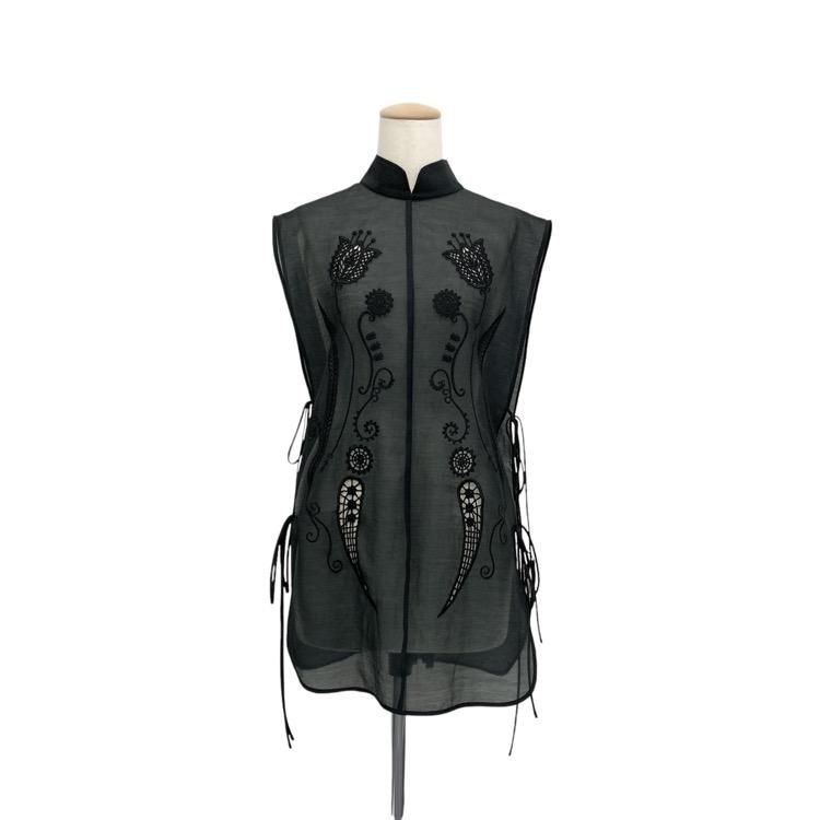 Mame Kurogouchi ޥ᥯ Sheer Embroidery Vest ɽɥ顼٥ 2 MM24FW-SH096