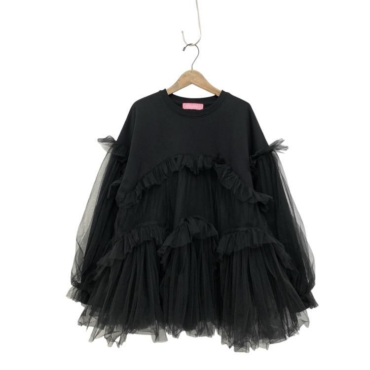 VIVIANO  Swell Tulle Sweat Shirt 塼쥤䡼ɥå ֥å M VS-AW24-CS03