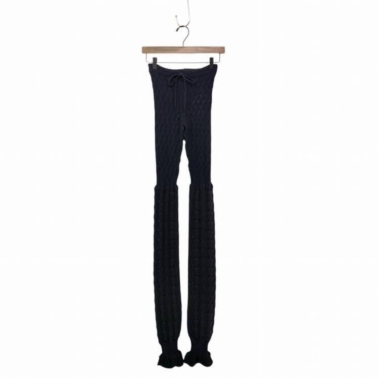 Mame Kurogouchi ޥ᥯ Openwork Pattern Knitted Loose Leggings ˥åȥ쥮 MM24FW-AC312