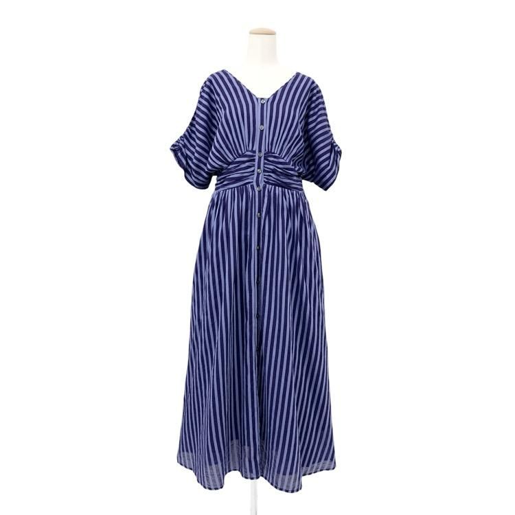 <img class='new_mark_img1' src='https://img.shop-pro.jp/img/new/icons30.gif' style='border:none;display:inline;margin:0px;padding:0px;width:auto;' />ne Quittez pas ̥ƥ Cotton Voile Stripe Waist Gather Dress ȥ饤ץԡ M 010441GR2