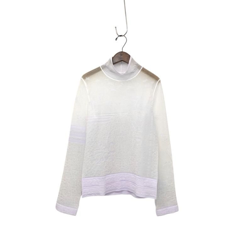 Mame Kurogouchi ޥ᥯ Nature Pattern Sheer Knitted High Neck Top ȥåץ 3 MM25SS-KN062