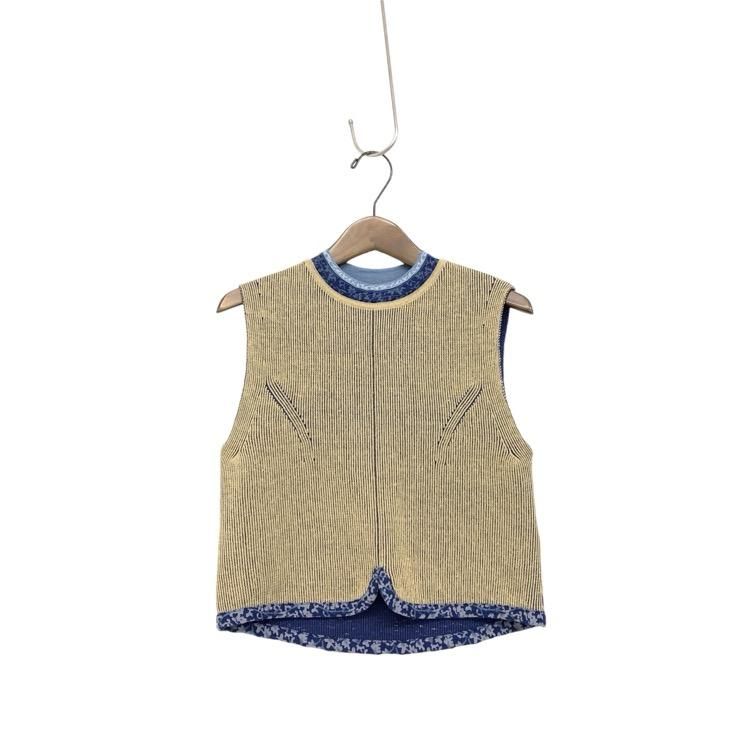 Mame Kurogouchi ޥ᥯ Double Face Floral Detail Knitted Short Top Τ˥å MM24SS-KN012