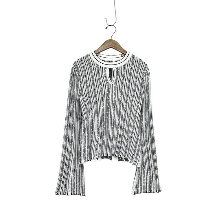Mame Kurogouchi ޥ  Floral Stripe Jacquard Knitted Pullover ˥åȥȥå 2 MM21FW-KN017