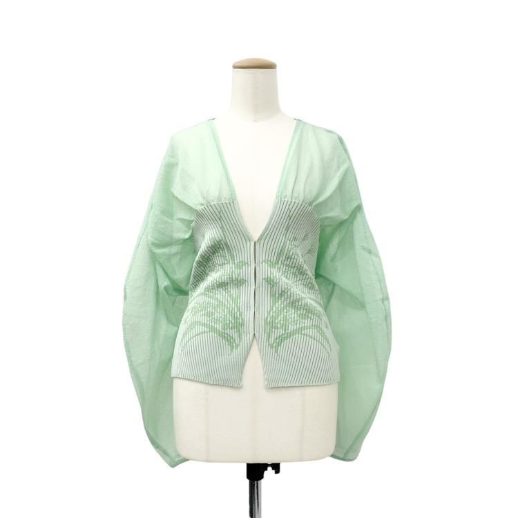 <img class='new_mark_img1' src='https://img.shop-pro.jp/img/new/icons11.gif' style='border:none;display:inline;margin:0px;padding:0px;width:auto;' />Mame Kurogouchi ޥ᥯ Sheer Rounded Sleeve Knitted Cardigan ǥ MM25SS-KN066