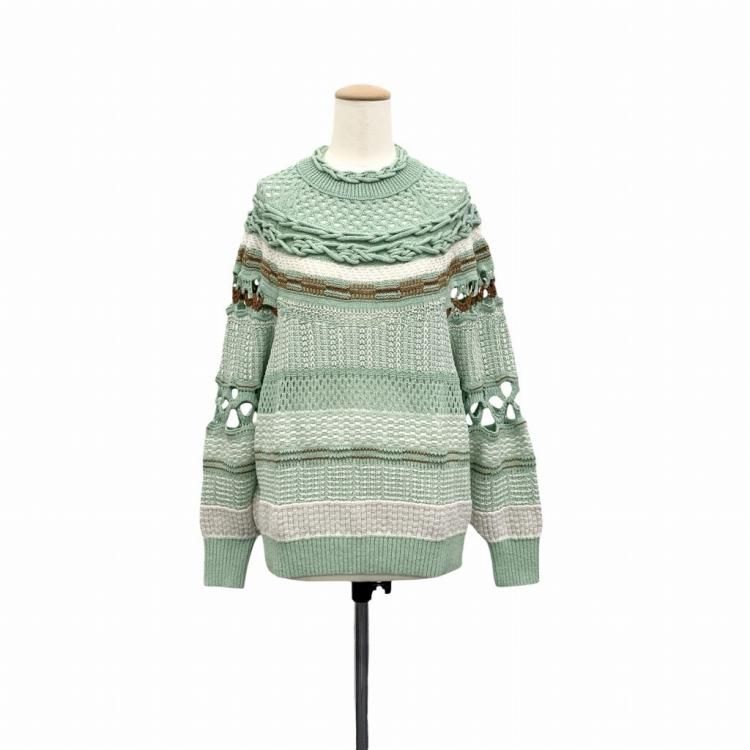 Mame Kurogouchi ޥ᥯ Bamboo Basket Pattern Knitted Top ƥ˥åȥȥå 1 MM23SS-KN036