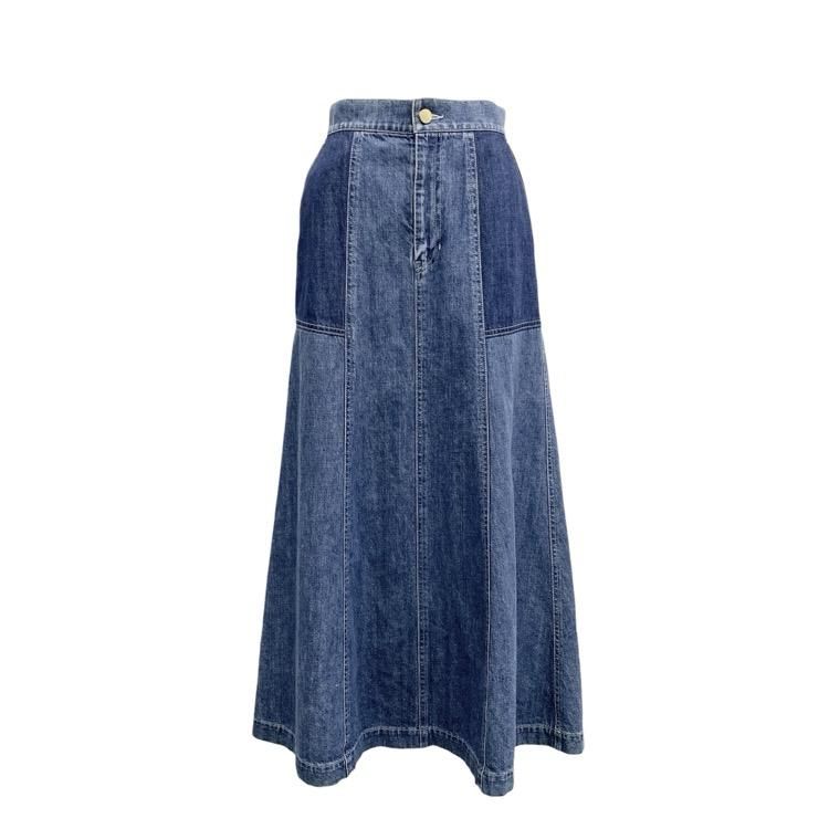<img class='new_mark_img1' src='https://img.shop-pro.jp/img/new/icons11.gif' style='border:none;display:inline;margin:0px;padding:0px;width:auto;' />Mame Kurogouchi ޥ᥯ Trapeze Demin Skirt ǥ˥ե쥢  ֥롼 2 MM22PF-SK714