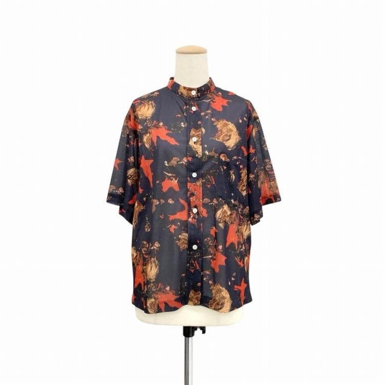 TOGA PULLA ȡץ Print shirt Хåץץȥ ֥饦 ͥӡ 36 TP01-FJ244
