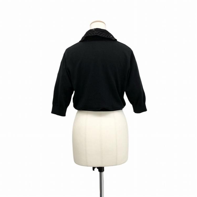 mame kurogouchi マメクロゴウチ　ニットトップス Mame Kurogouchi マメクロゴウチ Embroidery Collar Knitted Top