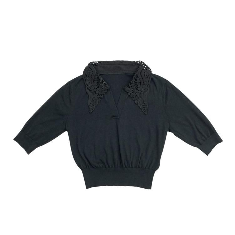 <img class='new_mark_img1' src='https://img.shop-pro.jp/img/new/icons11.gif' style='border:none;display:inline;margin:0px;padding:0px;width:auto;' />Mame Kurogouchi ޥ᥯ Embroidery Collar Knitted Top ɻɽߥ˥åȥȥå 3 MM25FW-KN037