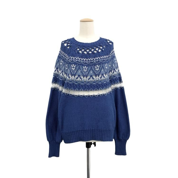<img class='new_mark_img1' src='https://img.shop-pro.jp/img/new/icons11.gif' style='border:none;display:inline;margin:0px;padding:0px;width:auto;' />Mame Kurogouchi ޥ᥯ Cotton Nordic Knit Pullover åȥΥǥå˥å 1 MM21PS-KN724