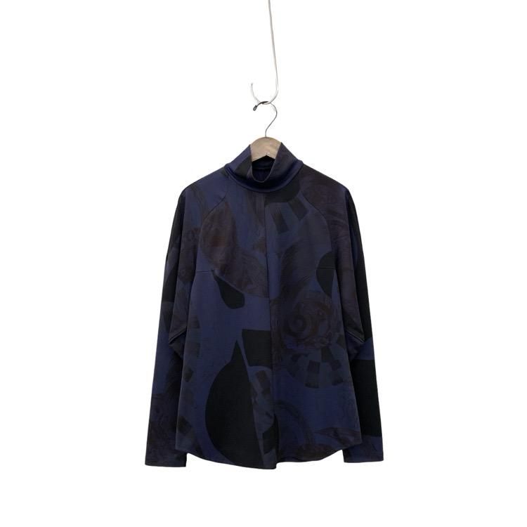<img class='new_mark_img1' src='https://img.shop-pro.jp/img/new/icons30.gif' style='border:none;display:inline;margin:0px;padding:0px;width:auto;' />Mame Kurogouchi ޥ᥯ Marble Print High Neck Jersey Top ޡ֥륫åȥ 2 MM23FW-JS507