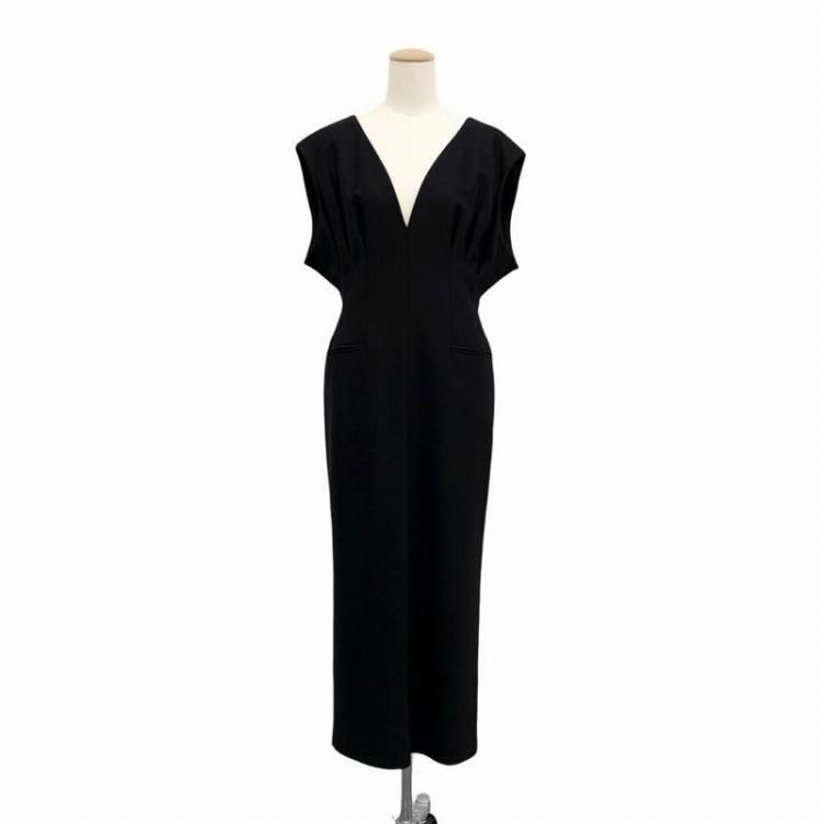 マメクロゴウチ　黒ワンピース Mame Kurogouchi(マメ クロゴウチ)】 Acetate Polyester Floral