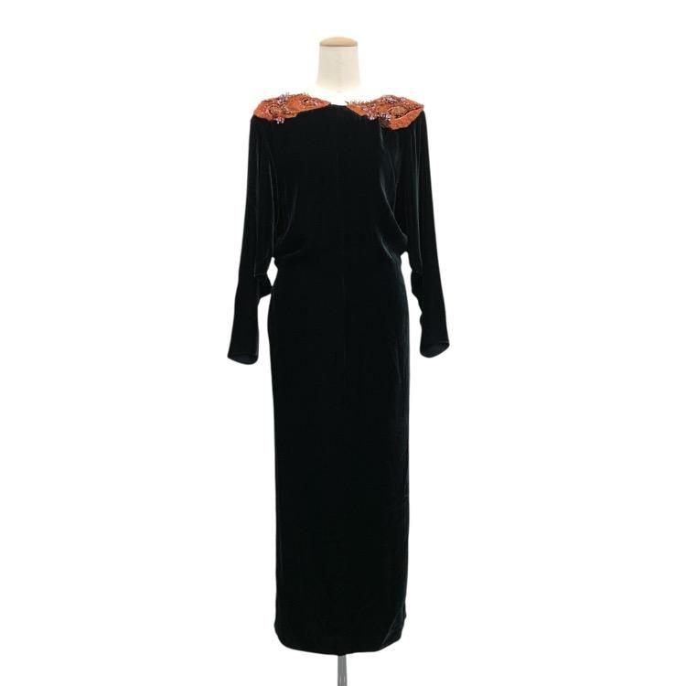 Mame Kurogouchi ޥ᥯ Embroidered Velvet Dress ݥ٥ԡ ꡼ 1 MM22FW-DR015
