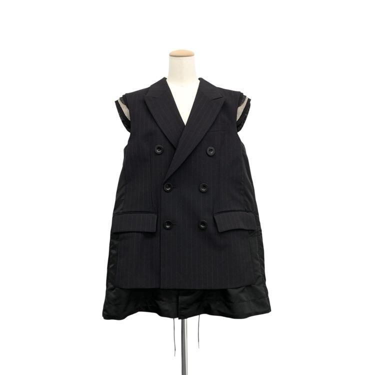 sacai  Chalk Stripe Vest 硼ȥ饤ץ٥  졼 2 24-07118