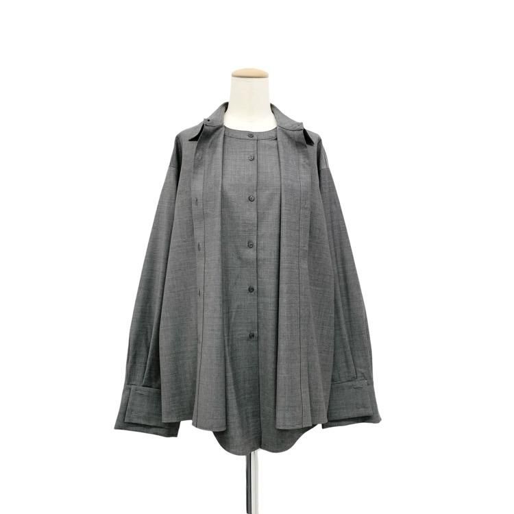 <img class='new_mark_img1' src='https://img.shop-pro.jp/img/new/icons30.gif' style='border:none;display:inline;margin:0px;padding:0px;width:auto;' />deres ǥ쥹 Mariela double layered shirt jacket 12th ֥쥤䡼ɥĥ֥饦 DER24AW-SH-001