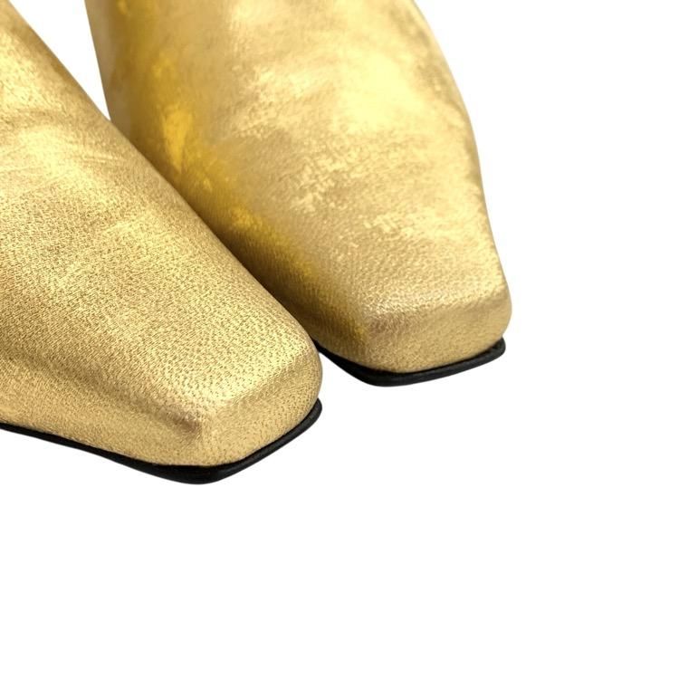 Mame Kurogouchi マメクロゴウチ Curved Line Low Heel Metallic