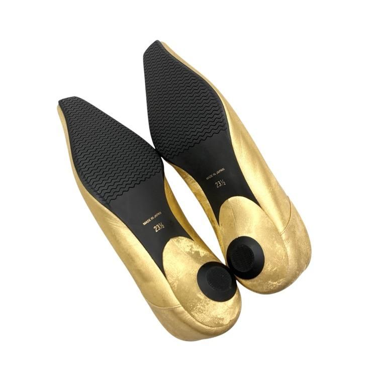 Mame Kurogouchi マメクロゴウチ Curved Line Low Heel Metallic